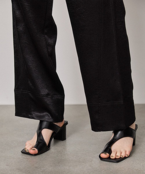 PUBLIC TOKYO（パブリックトウキョウ）の「クレーターサテンストレートパンツ/ウォッシャブル（その他パンツ・レディース・ブラック/ライム・FREE）」の13枚目の写真