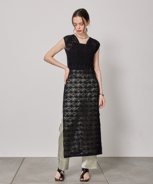 PUBLIC TOKYO（パブリックトウキョウ）の「クレーターサテンストレートパンツ/ウォッシャブル（その他パンツ・レディース・ブラック/ライム・FREE）」の4枚目の写真