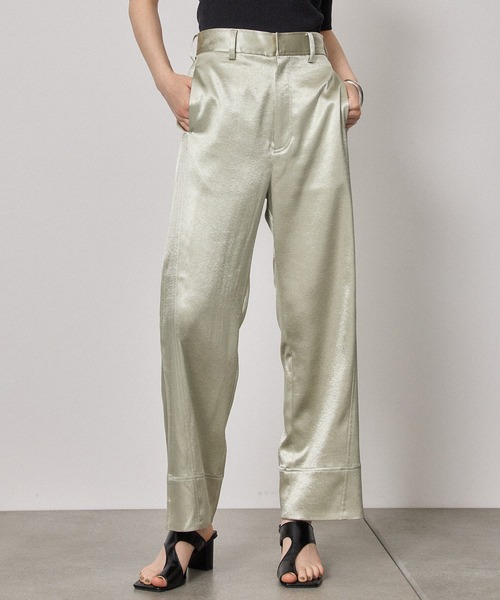 PUBLIC TOKYO（パブリックトウキョウ）の「クレーターサテンストレートパンツ/ウォッシャブル（その他パンツ・レディース・ブラック/ライム・FREE）」の16枚目の写真