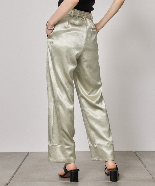 PUBLIC TOKYO（パブリックトウキョウ）の「クレーターサテンストレートパンツ/ウォッシャブル（その他パンツ・レディース・ブラック/ライム・FREE）」の12枚目の写真