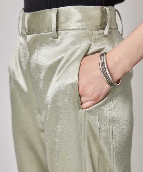 PUBLIC TOKYO（パブリックトウキョウ）の「クレーターサテンストレートパンツ/ウォッシャブル（その他パンツ・レディース・ブラック/ライム・FREE）」の14枚目の写真