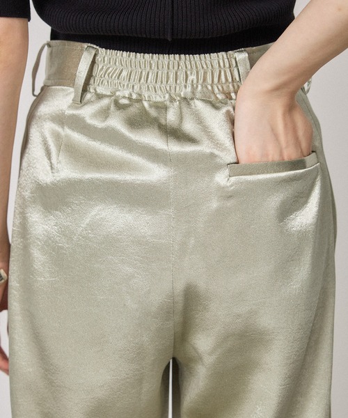 PUBLIC TOKYO（パブリックトウキョウ）の「クレーターサテンストレートパンツ/ウォッシャブル（その他パンツ・レディース・ブラック/ライム・FREE）」の5枚目の写真