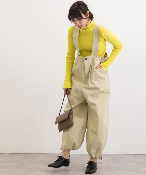 POU DOU DOU（プードゥドゥ）の「2wayワイドサロペット（サロペット/オーバーオール・レディース・カーキ/ベージュ/ブラック・3）」の4枚目の写真