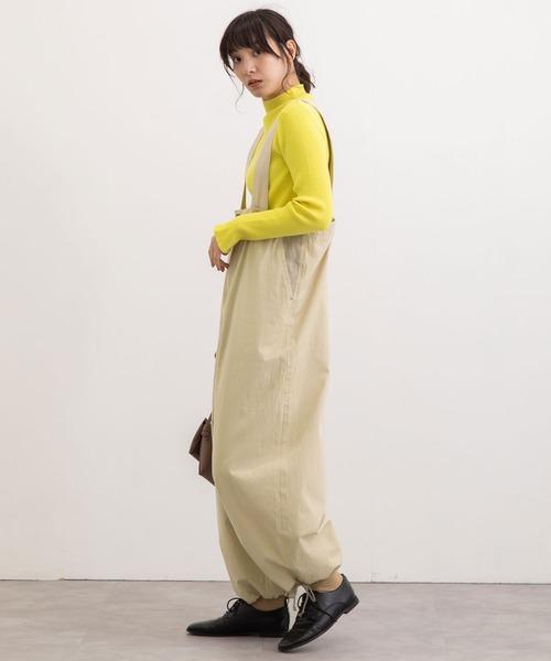 POU DOU DOU（プードゥドゥ）の「2wayワイドサロペット（サロペット/オーバーオール・レディース・カーキ/ベージュ/ブラック・3）」の6枚目の写真