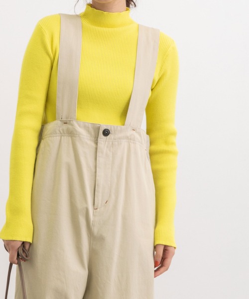 POU DOU DOU（プードゥドゥ）の「2wayワイドサロペット（サロペット/オーバーオール・レディース・カーキ/ベージュ/ブラック・3）」の9枚目の写真