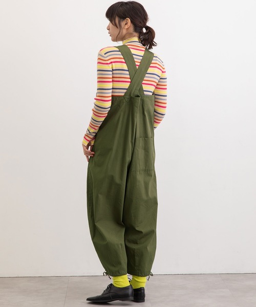 POU DOU DOU（プードゥドゥ）の「2wayワイドサロペット（サロペット/オーバーオール・レディース・カーキ/ベージュ/ブラック・3）」の14枚目の写真