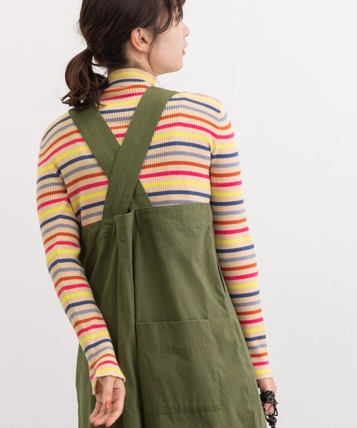 POU DOU DOU（プードゥドゥ）の「2wayワイドサロペット（サロペット/オーバーオール・レディース・カーキ/ベージュ/ブラック・3）」の17枚目の写真