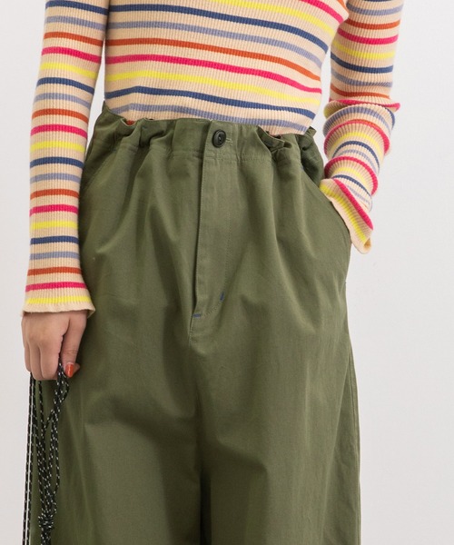 POU DOU DOU（プードゥドゥ）の「2wayワイドサロペット（サロペット/オーバーオール・レディース・カーキ/ベージュ/ブラック・3）」の19枚目の写真