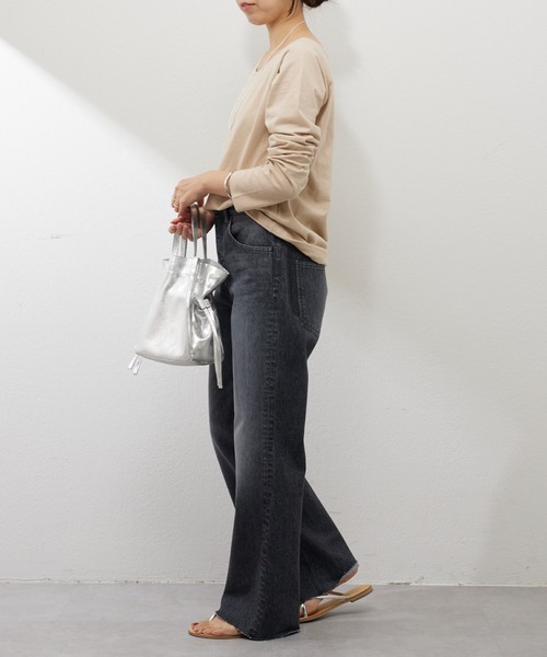 SHENERY（シーナリー）の「カットオフストレートデニムパンツ(Black)（デニムパンツ・レディース・ブラック・38/36）」の13枚目の写真