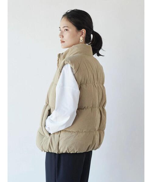 AMERICAN HOLIC（アメリカンホリック）の「中綿スタンドベスト（ダウンベスト・レディース・チャコールグレー/ベージュ/チェック・M/L）」の10枚目の写真