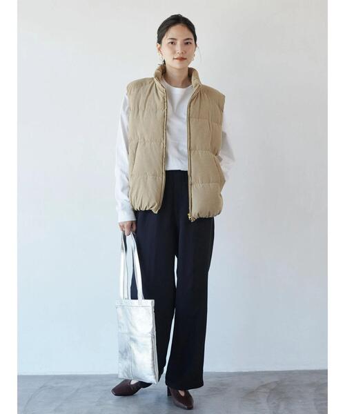 AMERICAN HOLIC（アメリカンホリック）の「中綿スタンドベスト（ダウンベスト・レディース・チャコールグレー/ベージュ/チェック・M/L）」の11枚目の写真