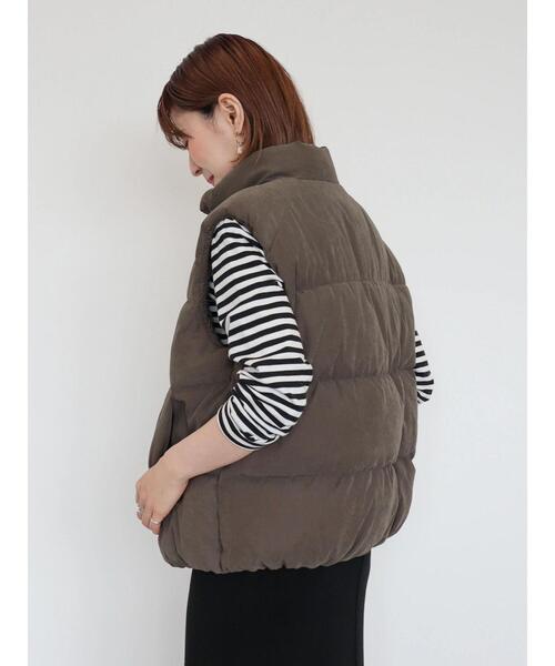 AMERICAN HOLIC（アメリカンホリック）の「中綿スタンドベスト（ダウンベスト・レディース・チャコールグレー/ベージュ/チェック・M/L）」の17枚目の写真