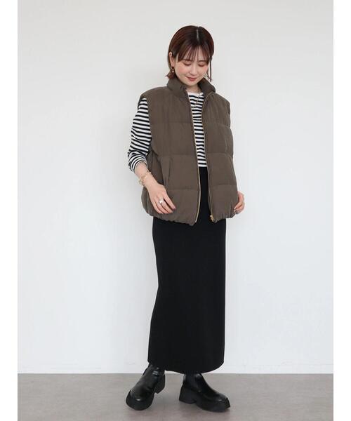 AMERICAN HOLIC（アメリカンホリック）の「中綿スタンドベスト（ダウンベスト・レディース・チャコールグレー/ベージュ/チェック・M/L）」の18枚目の写真