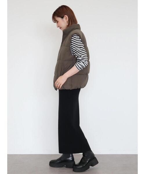 AMERICAN HOLIC（アメリカンホリック）の「中綿スタンドベスト（ダウンベスト・レディース・チャコールグレー/ベージュ/チェック・M/L）」の19枚目の写真