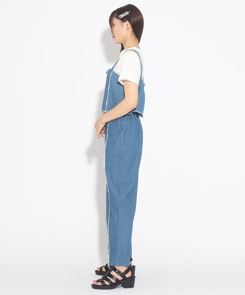 PINK-latte（ピンクラテ）の「◆【セットアイテム】ビスチェ+ワイドパンツ+Tシャツ 3点セット（その他パンツ・キッズ・ブルー系8/ブラウン系・14/15 /16）」の4枚目の写真