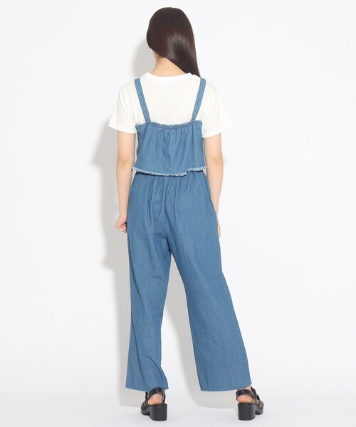 PINK-latte（ピンクラテ）の「◆【セットアイテム】ビスチェ+ワイドパンツ+Tシャツ 3点セット（その他パンツ・キッズ・ブルー系8/ブラウン系・14/15 /16）」の5枚目の写真