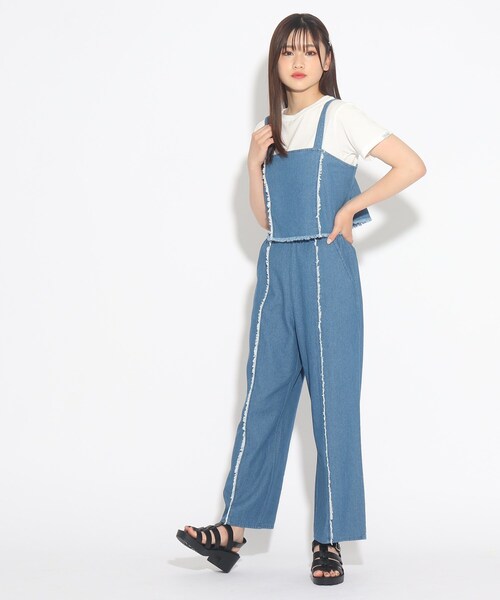 PINK-latte（ピンクラテ）の「◆【セットアイテム】ビスチェ+ワイドパンツ+Tシャツ 3点セット（その他パンツ・キッズ・ブルー系8/ブラウン系・14/15 /16）」の19枚目の写真