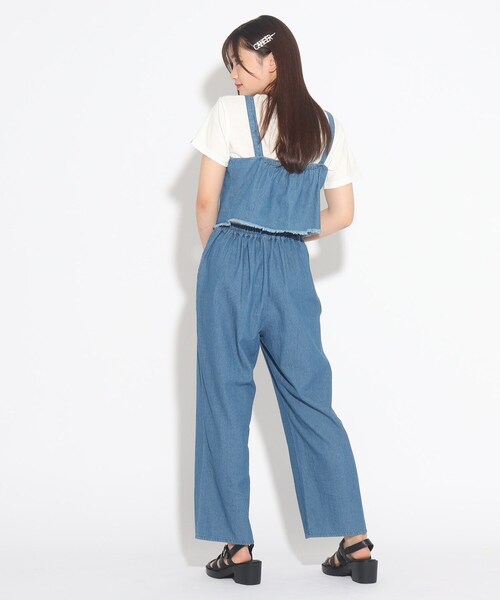 PINK-latte（ピンクラテ）の「◆【セットアイテム】ビスチェ+ワイドパンツ+Tシャツ 3点セット（その他パンツ・キッズ・ブルー系8/ブラウン系・14/15 /16）」の21枚目の写真