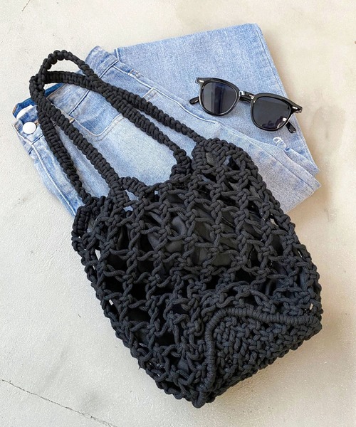 apres jour mignon(アプレジュールミニョン)の「【apresjour mignon×ARIAZ】巾着付きメッシュバッグ(ハンドバッグ・レディース・ブラック・ONESIZE)」の1枚目の写真