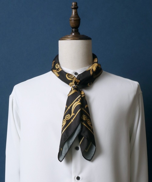 ANPAS（アンパス）の「Total Pattern Print Scarf/総柄プリント リング付きスカーフ（バンダナ/スカーフ・メンズ・ホワイト系その他/ブラック系その他/グレー系その他/ブルー系その他/ブラック系その他2/ブルー系その他2・FREE）」の12枚目の写真