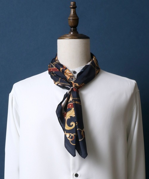 ANPAS（アンパス）の「Total Pattern Print Scarf/総柄プリント リング付きスカーフ（バンダナ/スカーフ・メンズ・ホワイト系その他/ブラック系その他/グレー系その他/ブルー系その他/ブラック系その他2/ブルー系その他2・FREE）」の8枚目の写真