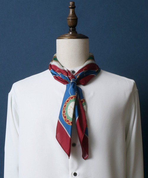 ANPAS（アンパス）の「Total Pattern Print Scarf/総柄プリント リング付きスカーフ（バンダナ/スカーフ・メンズ・ホワイト系その他/ブラック系その他/グレー系その他/ブルー系その他/ブラック系その他2/ブルー系その他2・FREE）」の13枚目の写真