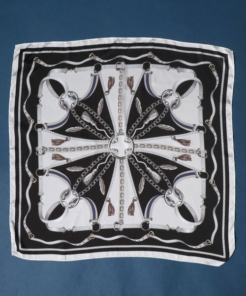 ANPAS(アンパス)の「Total Pattern Print Scarf/総柄プリント リング付きスカーフ(バンダナ/スカーフ・メンズ・ホワイト系その他/ブラック系その他/グレー系その他/ブルー系その他/ブラック系その他2/ブルー系その他2・FREE)」の22枚目の写真