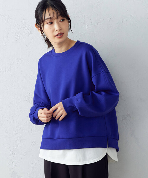 COMME CA ISM(コムサイズム)の「ダンボールニット トレーナー(スウェット・レディース・ブラック/ブルー/ライトイエロー/グレイッシュベージュ・MEDIUM/LARGE)」の12枚目の写真