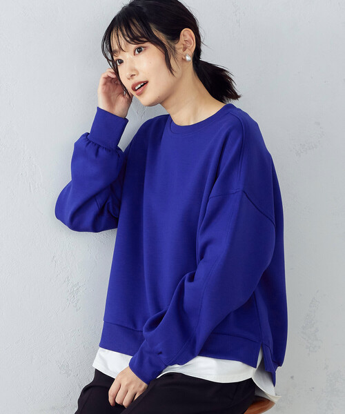 COMME CA ISM(コムサイズム)の「ダンボールニット トレーナー(スウェット・レディース・ブラック/ブルー/ライトイエロー/グレイッシュベージュ・MEDIUM/LARGE)」の3枚目の写真