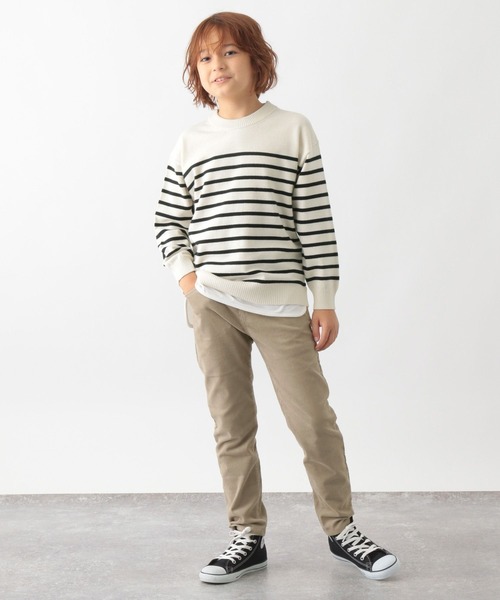GLOBAL WORK（グローバルワーク）の「メルティニットレイヤード/キッズ/269031（ニット/セーター・キッズ・ホワイト系その他5/ベージュ系その他/グリーン系その他4/グリーン系その他5/ブルー/グリーン系その他6/ブラック・130cm/140cm/150cm/160cm/100cm/110cm/120cm）」の8枚目の写真