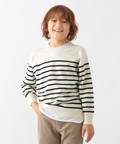 GLOBAL WORK（グローバルワーク）の「メルティニットレイヤード/キッズ/269031（ニット/セーター・キッズ・ホワイト系その他5/ベージュ系その他/グリーン系その他4/グリーン系その他5/ブルー/グリーン系その他6/ブラック・130cm/140cm/150cm/160cm/100cm/110cm/120cm）」の11枚目の写真