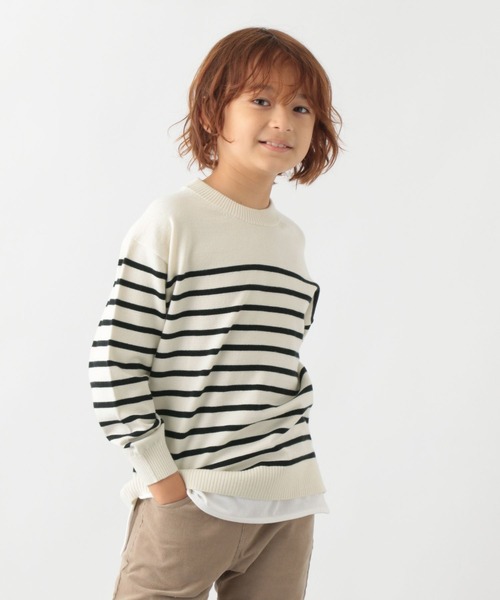 GLOBAL WORK（グローバルワーク）の「メルティニットレイヤード/キッズ/269031（ニット/セーター・キッズ・ホワイト系その他5/ベージュ系その他/グリーン系その他4/グリーン系その他5/ブルー/グリーン系その他6/ブラック・130cm/140cm/150cm/160cm/100cm/110cm/120cm）」の12枚目の写真