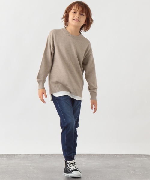 GLOBAL WORK（グローバルワーク）の「メルティニットレイヤード/キッズ/269031（ニット/セーター・キッズ・ホワイト系その他5/ベージュ系その他/グリーン系その他4/グリーン系その他5/ブルー/グリーン系その他6/ブラック・130cm/140cm/150cm/160cm/100cm/110cm/120cm）」の15枚目の写真