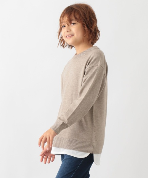 GLOBAL WORK（グローバルワーク）の「メルティニットレイヤード/キッズ/269031（ニット/セーター・キッズ・ホワイト系その他5/ベージュ系その他/グリーン系その他4/グリーン系その他5/ブルー/グリーン系その他6/ブラック・130cm/140cm/150cm/160cm/100cm/110cm/120cm）」の17枚目の写真