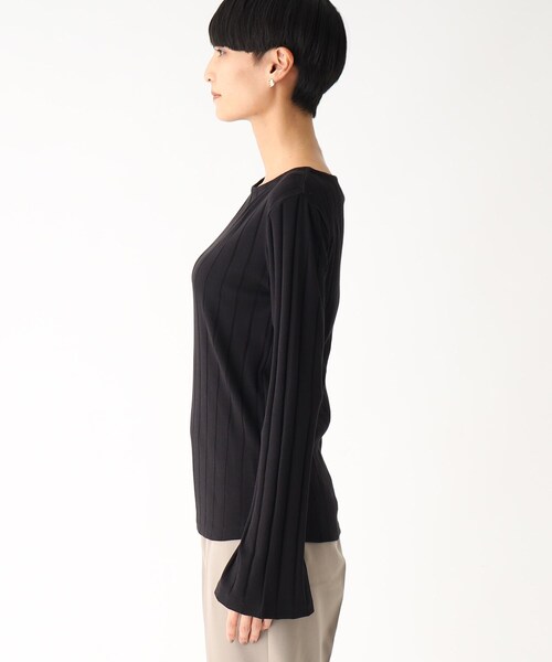 OPAQUE.CLIP(オペークドットクリップ)の「◆スーピマコットンワイドリブ ボートネックカットソー【WEB限定カラー】(Tシャツ/カットソー・レディース・ベージュ系その他7/ブルー/カーキ系4/ブラック/ホワイト系・42/36/38/40)」の7枚目の写真