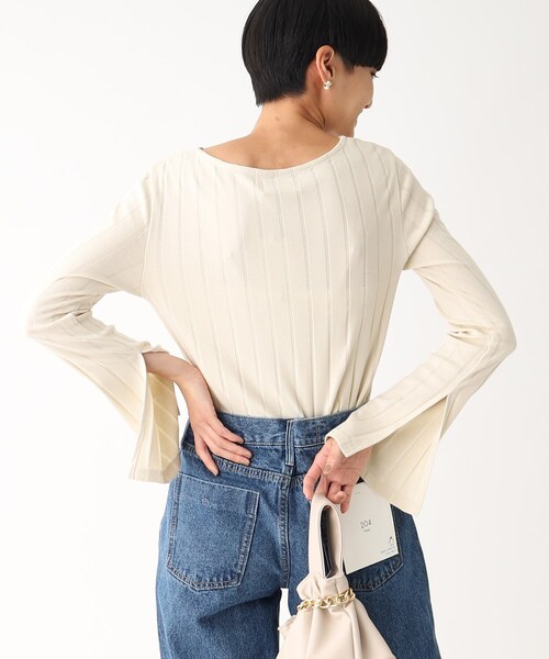 OPAQUE.CLIP(オペークドットクリップ)の「◆スーピマコットンワイドリブ ボートネックカットソー【WEB限定カラー】(Tシャツ/カットソー・レディース・ベージュ系その他7/ブルー/カーキ系4/ブラック/ホワイト系・42/36/38/40)」の13枚目の写真