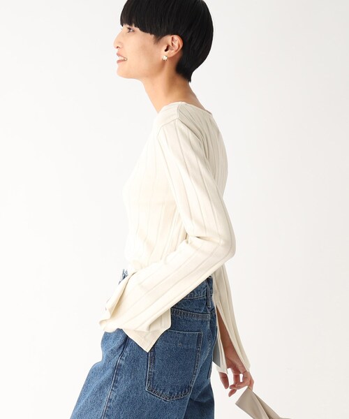 OPAQUE.CLIP(オペークドットクリップ)の「◆スーピマコットンワイドリブ ボートネックカットソー【WEB限定カラー】(Tシャツ/カットソー・レディース・ベージュ系その他7/ブルー/カーキ系4/ブラック/ホワイト系・42/36/38/40)」の14枚目の写真