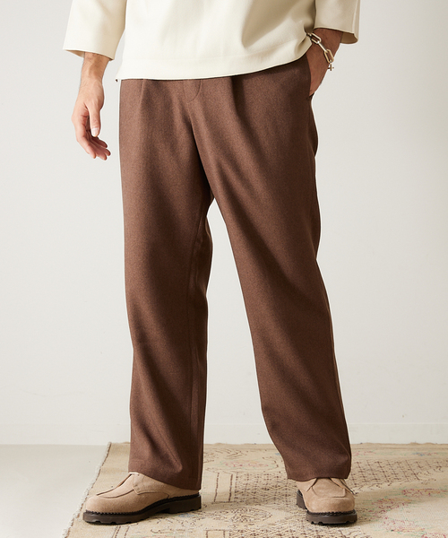 417 EDIFICE（フォーワンセブンエディフィス）の「ウールライク カルゼ 1タック パンツ（その他パンツ・メンズ・ベージュ/ネイビー/ブラウン/グリーン/レンガ・SMALL/MEDIUM/LARGE）」の19枚目の写真