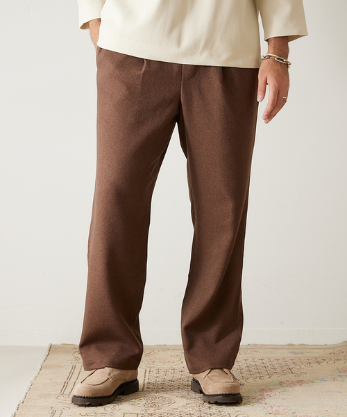 417 EDIFICE（フォーワンセブンエディフィス）の「ウールライク カルゼ 1タック パンツ（その他パンツ・メンズ・ベージュ/ネイビー/ブラウン/グリーン/レンガ・SMALL/MEDIUM/LARGE）」の20枚目の写真