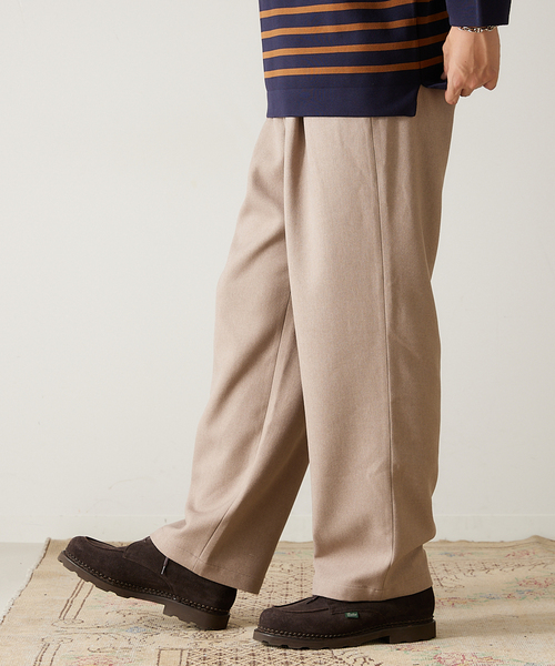 417 EDIFICE（フォーワンセブンエディフィス）の「ウールライク カルゼ 1タック パンツ（その他パンツ・メンズ・ベージュ/ネイビー/ブラウン/グリーン/レンガ・SMALL/MEDIUM/LARGE）」の6枚目の写真