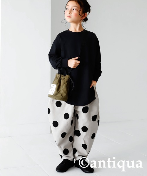 antiqua（アンティカ）の「発熱キッズヒートプルオーバー（Tシャツ/カットソー・キッズ・ブラック/カーキ/グレー/オフホワイト・130/140/150/160）」の8枚目の写真