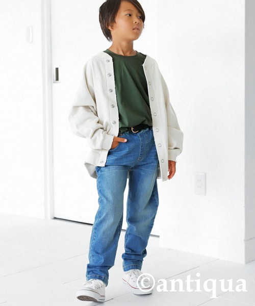 antiqua（アンティカ）の「発熱キッズヒートプルオーバー（Tシャツ/カットソー・キッズ・ブラック/カーキ/グレー/オフホワイト・130/140/150/160）」の22枚目の写真