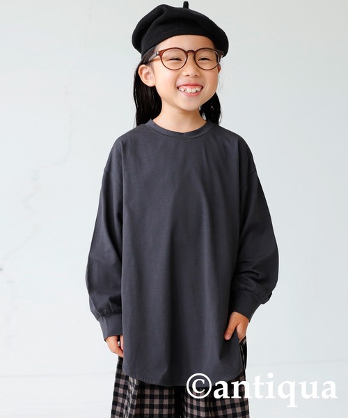 antiqua（アンティカ）の「発熱キッズヒートプルオーバー（Tシャツ/カットソー・キッズ・ブラック/カーキ/グレー/オフホワイト・130/140/150/160）」の16枚目の写真