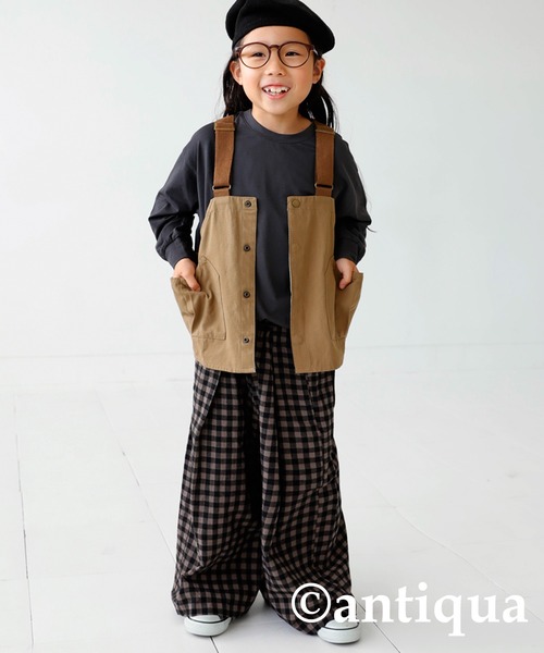 antiqua（アンティカ）の「発熱キッズヒートプルオーバー（Tシャツ/カットソー・キッズ・ブラック/カーキ/グレー/オフホワイト・130/140/150/160）」の5枚目の写真