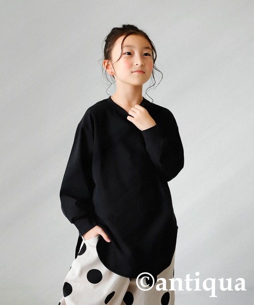 黒猫 　　アンティカantiqua 完売色 異素材ポケットプルオーバー 楽天市場】異素材ポケットTシャツ Tシャツ レディース トップス