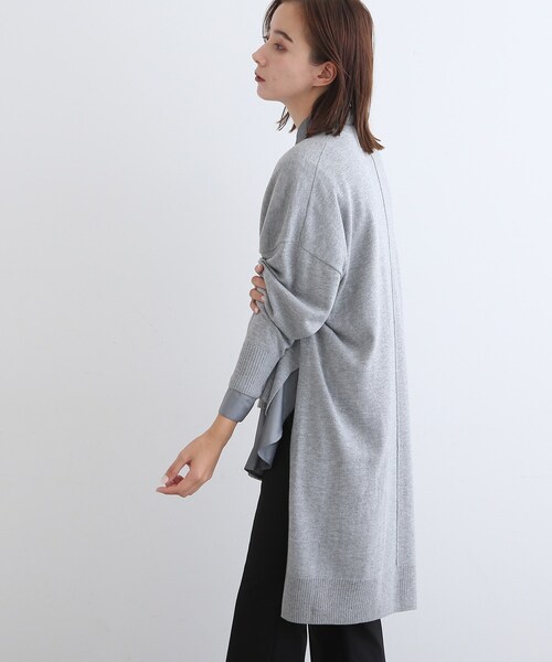 INDIVI(インディヴィ)の「◆【洗える】イレギュラーヘムニット(ニット/セーター・レディース・レンガ/ブラック/グレー系4・34/38)」の15枚目の写真
