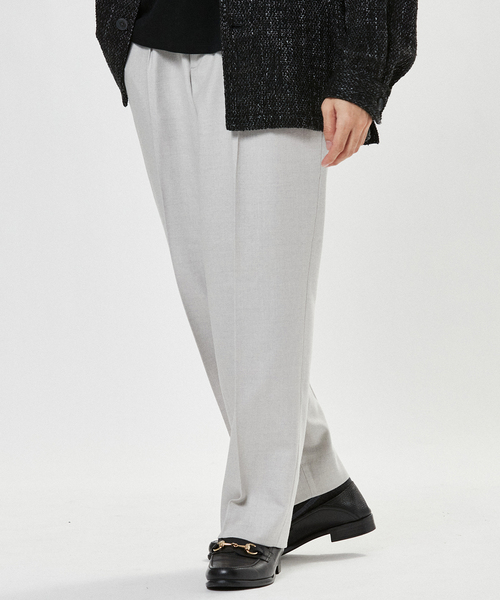 EDIFICE LA BOUCLE（エディフィスラブークル）の「【LA BOUCLE / ラブークル】ワンプリーツ フランネル イージーパンツ（その他パンツ・メンズ・ライトグレー/ブラック/カーキ/ブラウン系その他/コバルトブルー・3/1/2）」の3枚目の写真