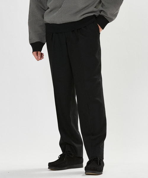 EDIFICE LA BOUCLE（エディフィスラブークル）の「【LA BOUCLE / ラブークル】ワンプリーツ フランネル イージーパンツ（その他パンツ・メンズ・ライトグレー/ブラック/カーキ/ブラウン系その他/コバルトブルー・3/1/2）」の2枚目の写真