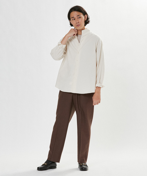 EDIFICE LA BOUCLE（エディフィスラブークル）の「【LA BOUCLE / ラブークル】ワンプリーツ フランネル イージーパンツ（その他パンツ・メンズ・ライトグレー/ブラック/カーキ/ブラウン系その他/コバルトブルー・3/1/2）」の12枚目の写真