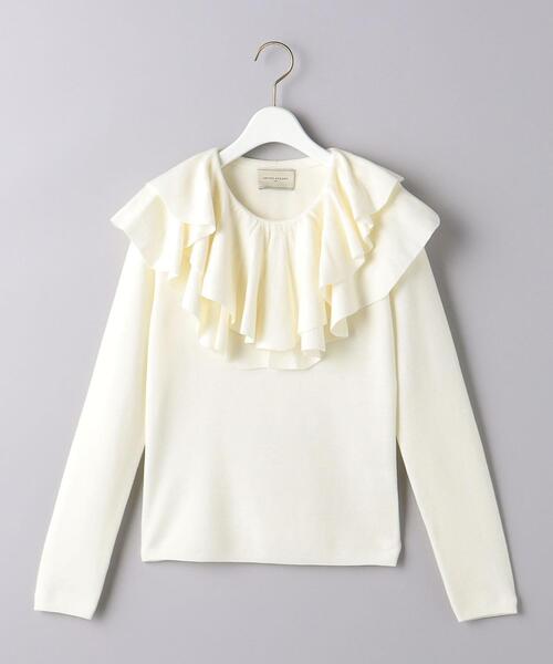 UNITED ARROWS ミニマルフリル ニット　ホワイト UNITED ARROWS ミニマルフリル ニット ホワイト ミニマルフリル ニット 5SL
